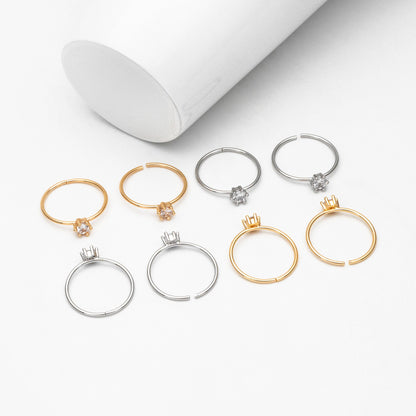 4pcs CZ Pave Gold/ Silver Minimalist Ring, Dainty Ring, Thin Ring, Weeding Ring (#GB-4169)