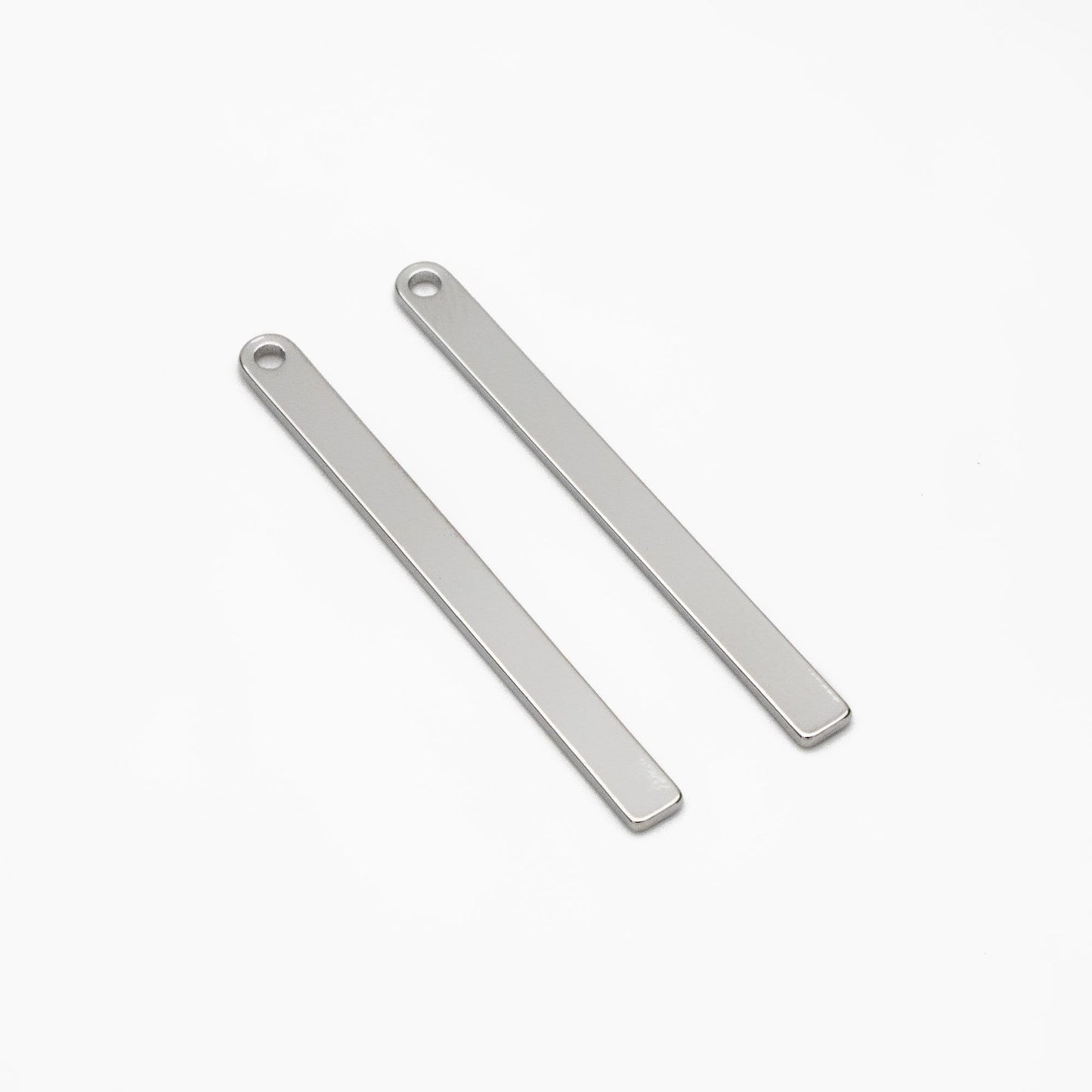 10pcs Gold/ Silver Long Bar Charms, Real Gold/ Rhodium plated Brass Rectangle Bar Pendant (GB-4139)