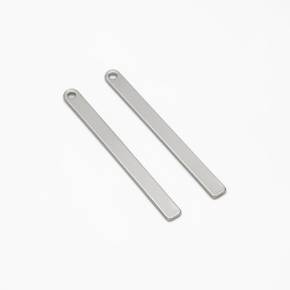 10pcs Gold/ Silver Long Bar Charms, Real Gold/ Rhodium plated Brass Rectangle Bar Pendant (GB-4139)
