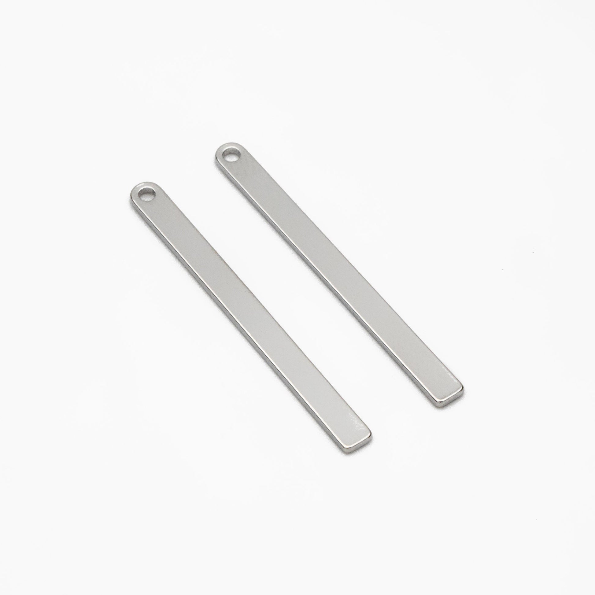 10pcs Gold/ Silver Long Bar Charms, Real Gold/ Rhodium plated Brass Rectangle Bar Pendant (GB-4139)