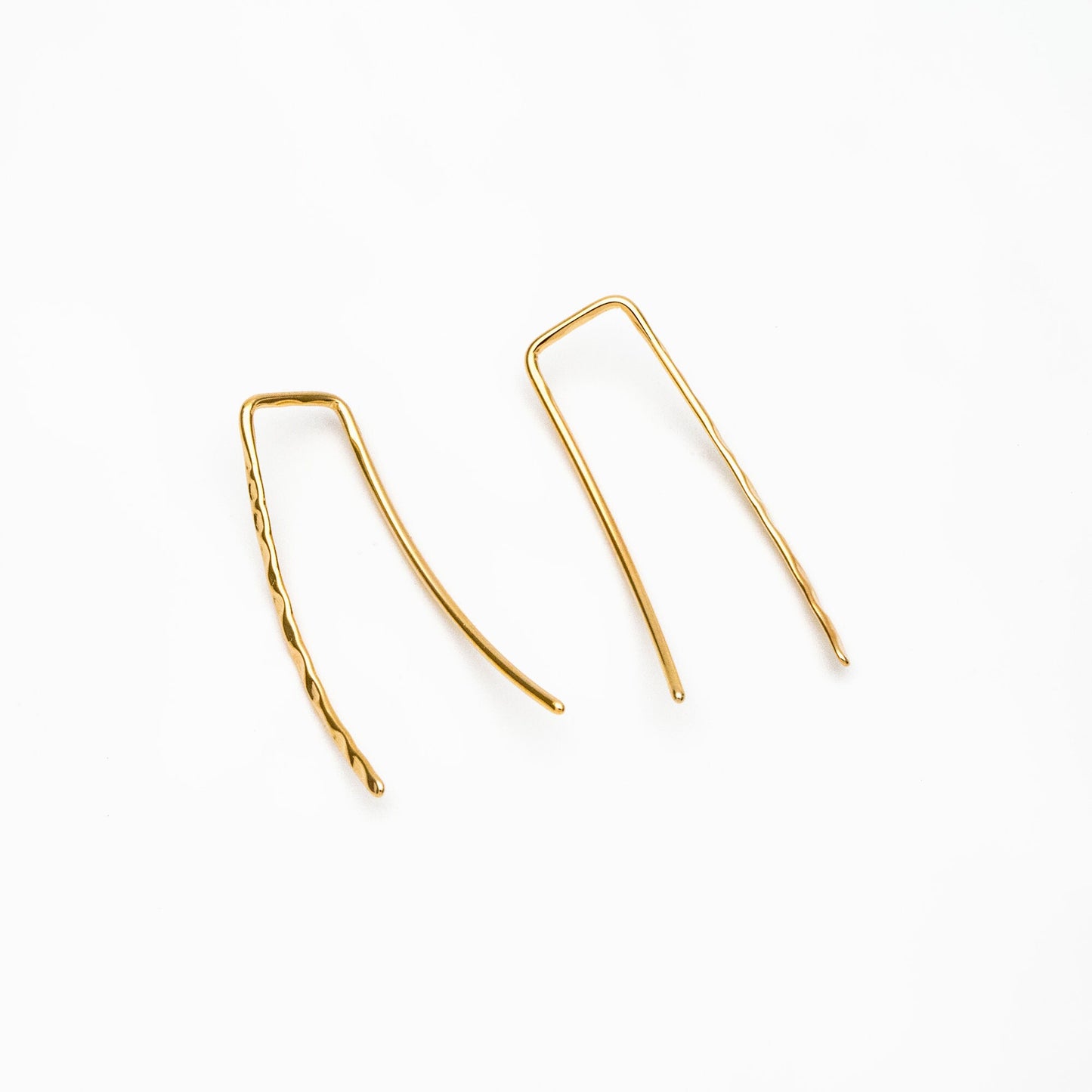 10pcs Gold Minimalist Ear Climber 25mm, 18K Gold plated Brass Ear Crawler (GB-4144)