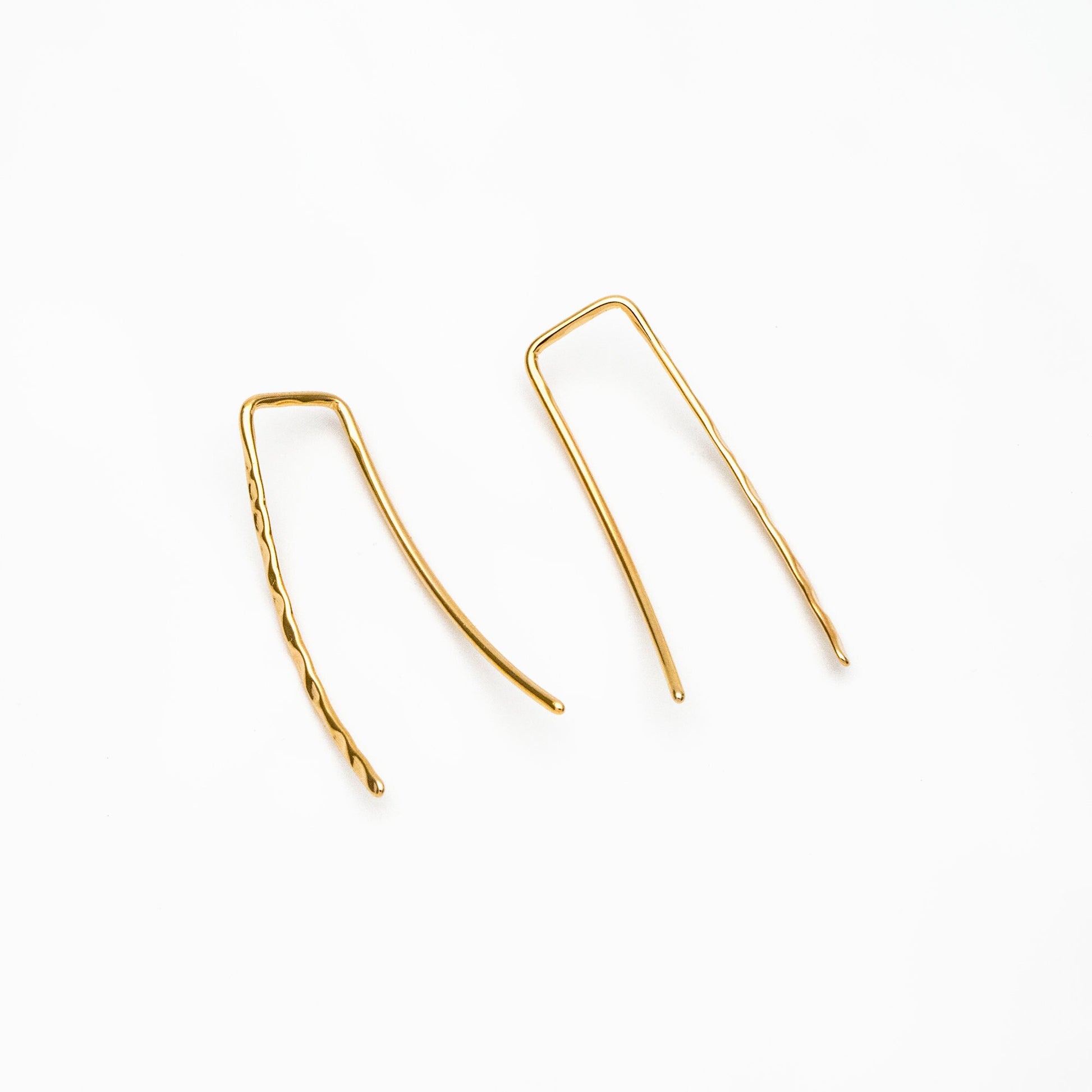 10pcs Gold Minimalist Ear Climber 25mm, 18K Gold plated Brass Ear Crawler (GB-4144)