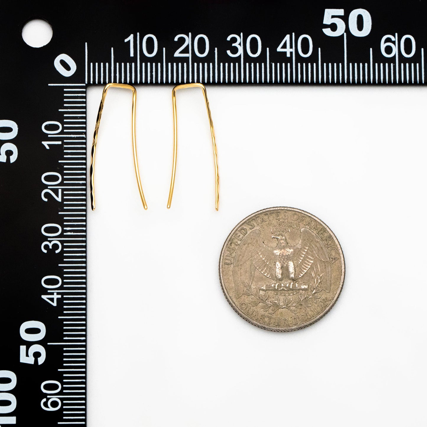 10pcs Gold Minimalist Ear Climber 25mm, 18K Gold plated Brass Ear Crawler (GB-4144)