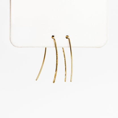 10pcs Gold Minimalist Ear Climber 25mm, 18K Gold plated Brass Ear Crawler (GB-4144)