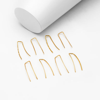 10pcs Gold Minimalist Ear Climber 25mm, 18K Gold plated Brass Ear Crawler (GB-4144)