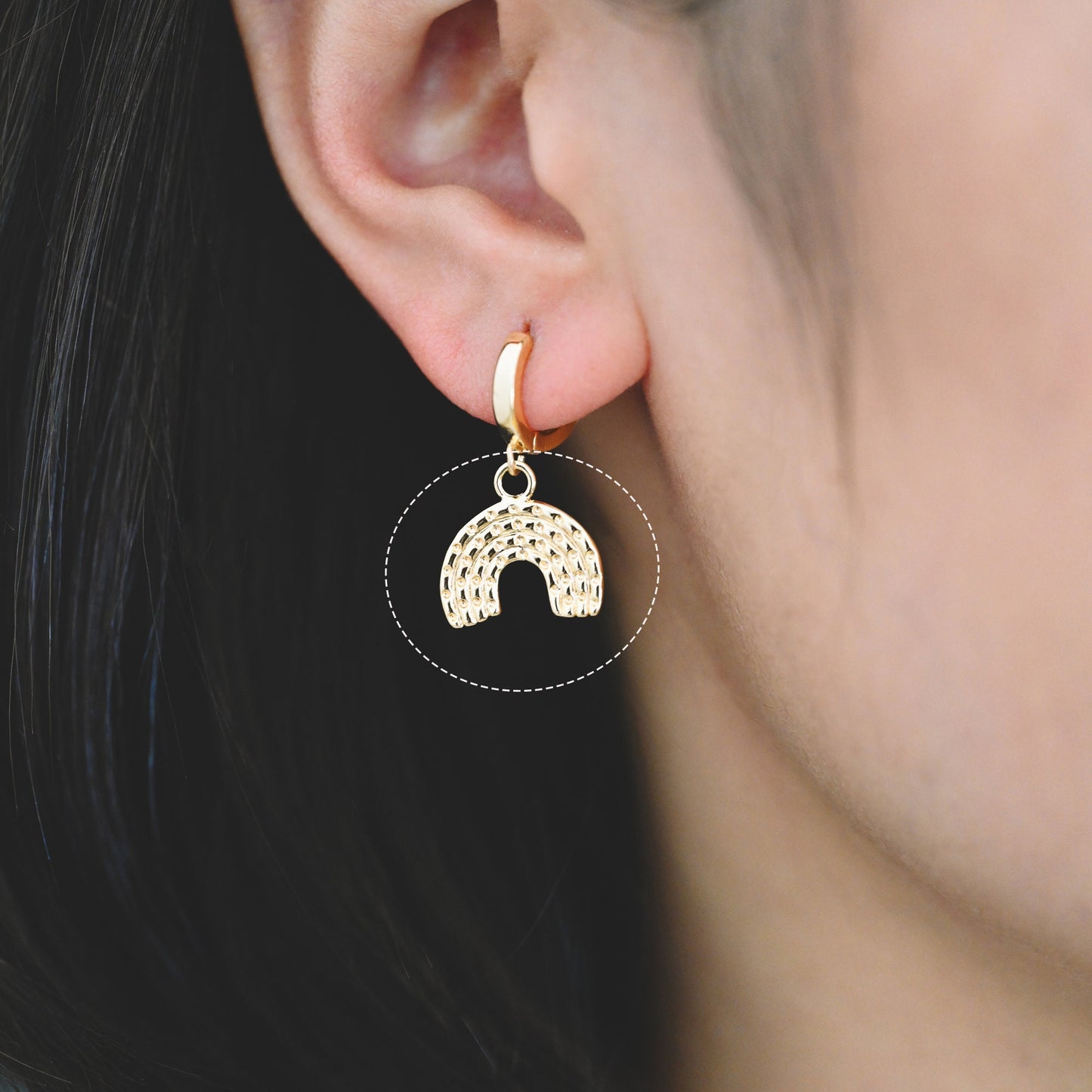 10pcs Gold/ Silver Rainbow Charms 14mm, 18K Gold/ Rhodium plated Brass Rainbow Pendants (GB-4118)