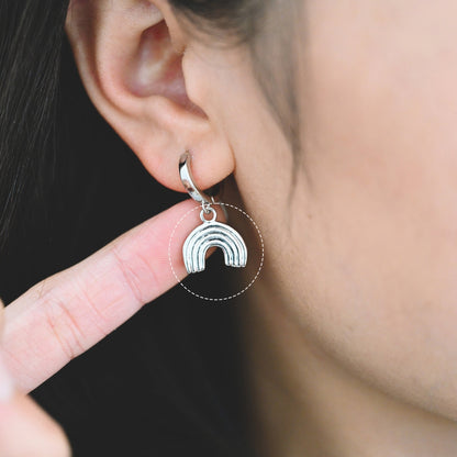 10pcs Gold/ Silver Rainbow Charms 14mm, 18K Gold/ Rhodium plated Brass Rainbow Pendants (GB-4118)