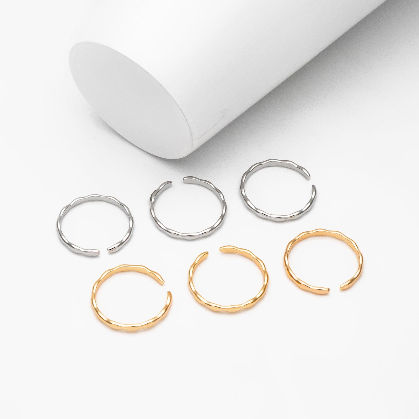 4pcs Gold/ Silver Wave Ring, Finger Ring, Everyday Ring, Modern Style Ring, Fashion Rings, Dainty Rings (#GB-4166)