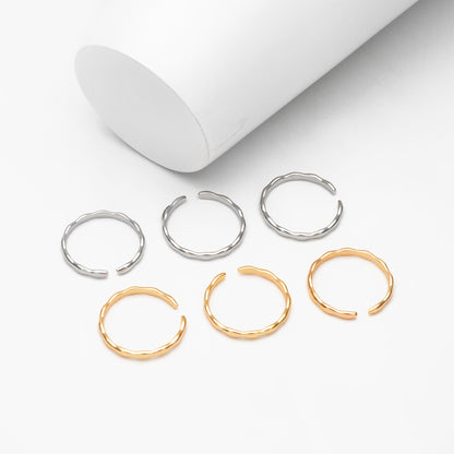 4pcs Gold/ Silver Wave Ring, Finger Ring, Everyday Ring, Modern Style Ring, Fashion Rings, Dainty Rings (#JZ-018-C)
