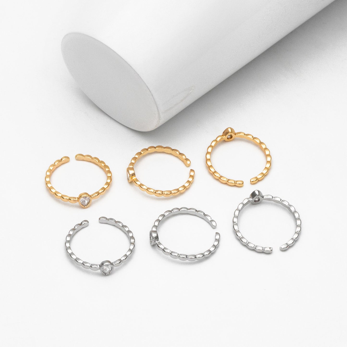 4pcs CZ Pave Gold/ Silver Teardrop Ring, Dainty Ring, Thin Ring, Everyday Ring (#GB-4171)