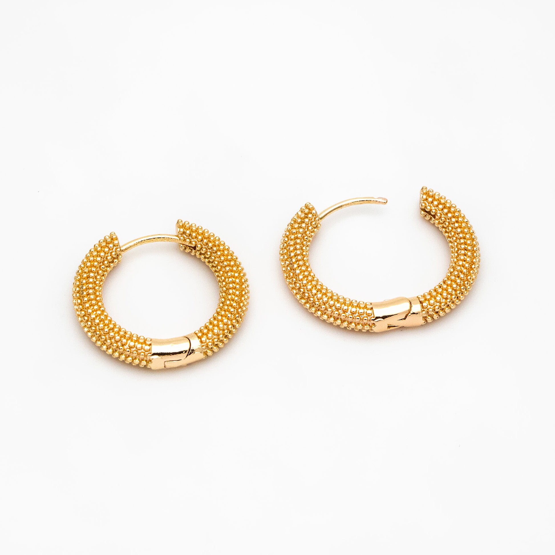 4pcs Gold Hoop Earrings 18mm, 18K Gold plated Brass, Round Circle Earring (GB-4186)