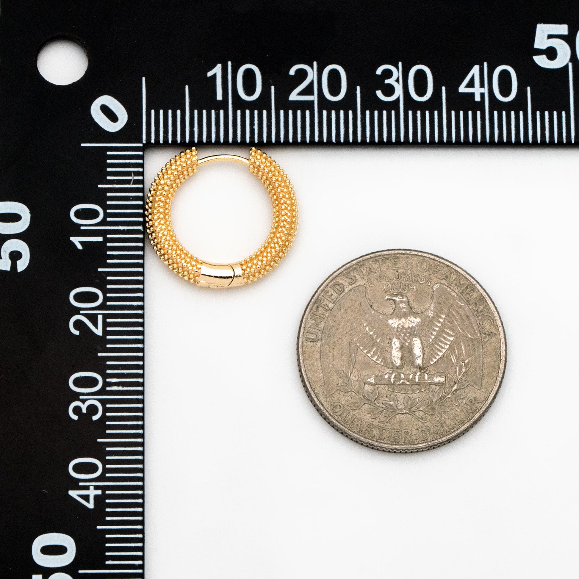 4pcs Gold Hoop Earrings 18mm, 18K Gold plated Brass, Round Circle Earring (GB-4186)