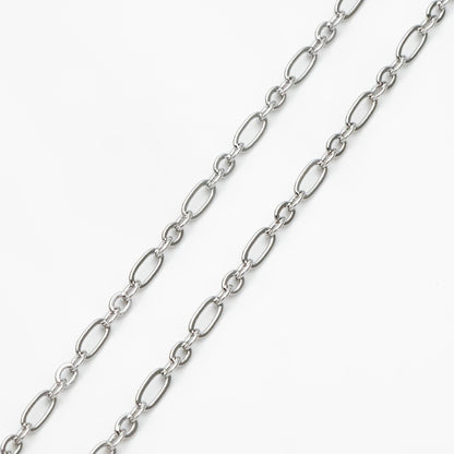 Gold/ rhodium/ Rose Gold plated Brass Oval Cable Chains 2.4mm, Figaro Chain Supplies Wholesale (#LK-285)/ 1 Meter=3.3 ft