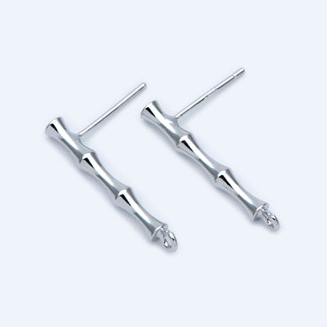 10pcs Gold/ Silver Tone Bar Ear Studs 24mm, Gold plated Brass Stick Earrings (#GB-1460)