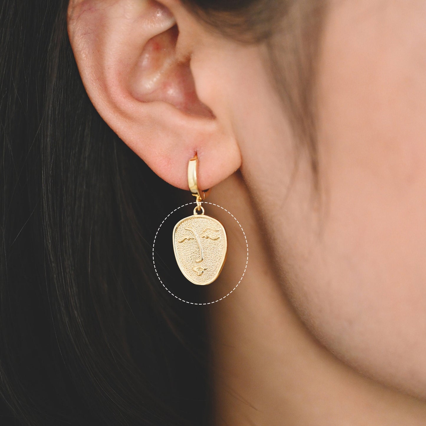 10pcs Gold/ Silver Tone Face Charm 19x13.5mm,18K Gold plated Brass, Jewelry Supply (GB-1532)