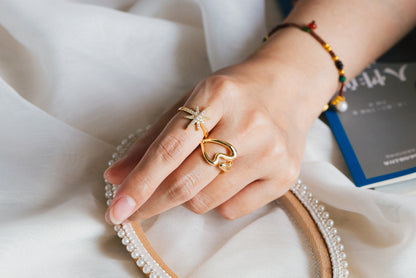 4pcs Gold/ Silver Heart Ring, Everyday Ring, Fashion Rings, Adjustable Ring, Minimalist Ring (#JZ-052)
