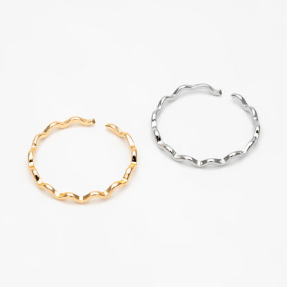 4pcs Gold/ Silver Wave Ring, Finger Ring, Everyday Ring, Modern Style Ring, Fashion Rings, Dainty Rings (#GB-4180)