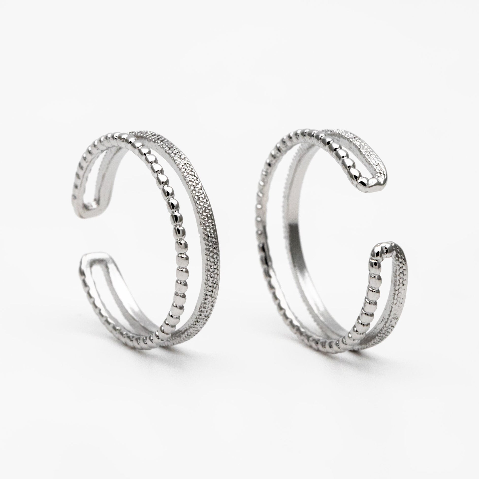 4pcs Double Band Gold/ Silver Ring, Adjustable Ring, Minimalist Ring, Stacking Ring, Wire Open Ring (#GB-4185)