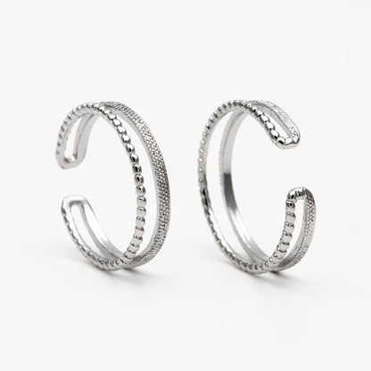 4pcs Double Band Gold/ Silver Ring, Adjustable Ring, Minimalist Ring, Stacking Ring, Wire Open Ring (#GB-4185)