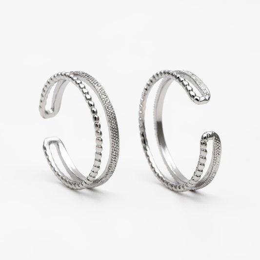4pcs Double Band Gold/ Silver Ring, Adjustable Ring, Minimalist Ring, Stacking Ring, Wire Open Ring (#JZ-022-D)