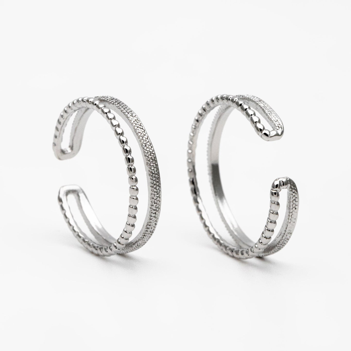 4pcs Double Band Gold/ Silver Ring, Adjustable Ring, Minimalist Ring, Stacking Ring, Wire Open Ring (#JZ-022-D)