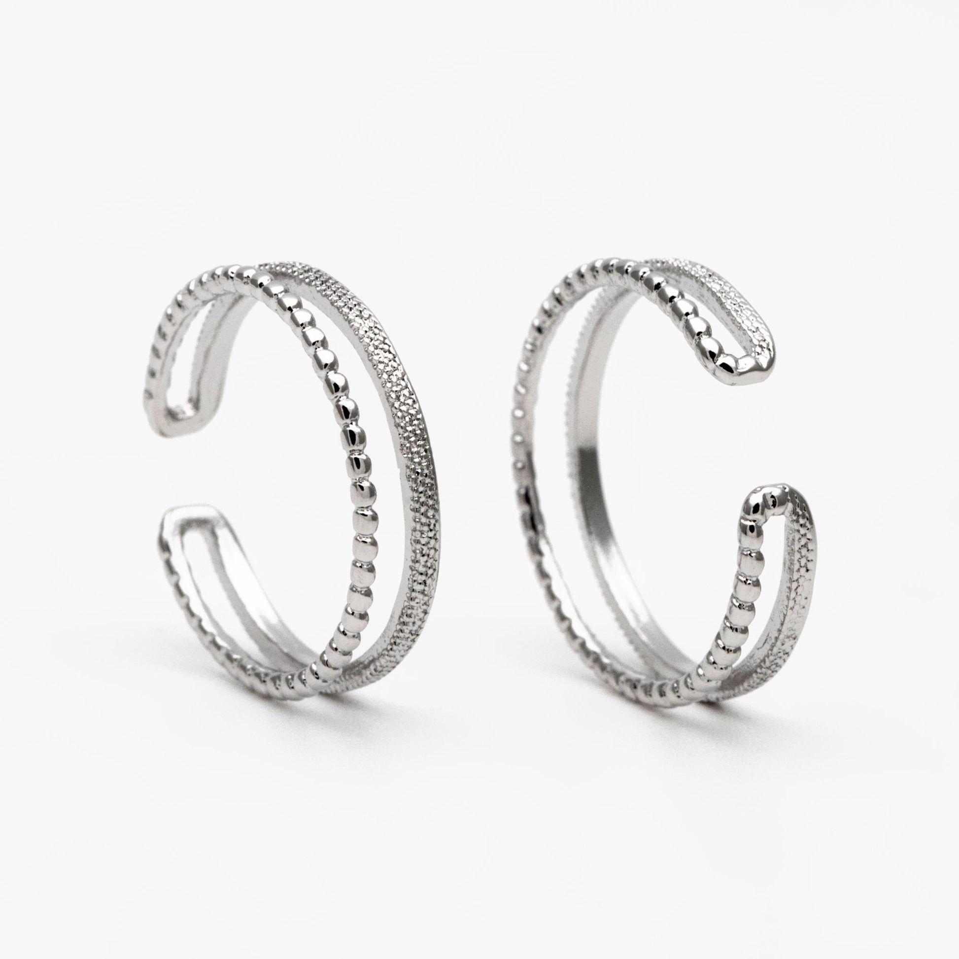 4pcs Double Band Gold/ Silver Ring, Adjustable Ring, Minimalist Ring, Stacking Ring, Wire Open Ring (#JZ-022-D)