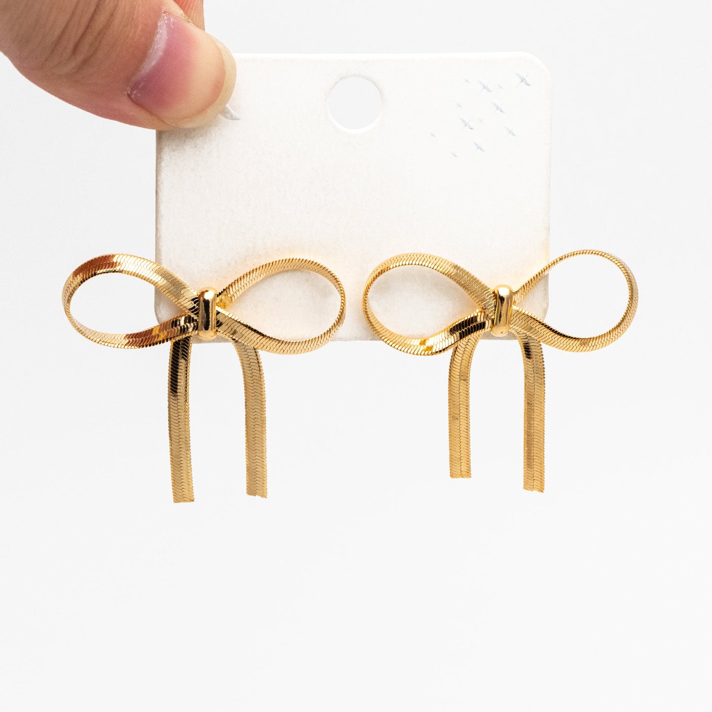 4pcs Gold/ Silver Bow Knot Earrings 35x37mm, Gold/ Rhodium plated Brass, Bowknot Stud Earrings (GB-4159)