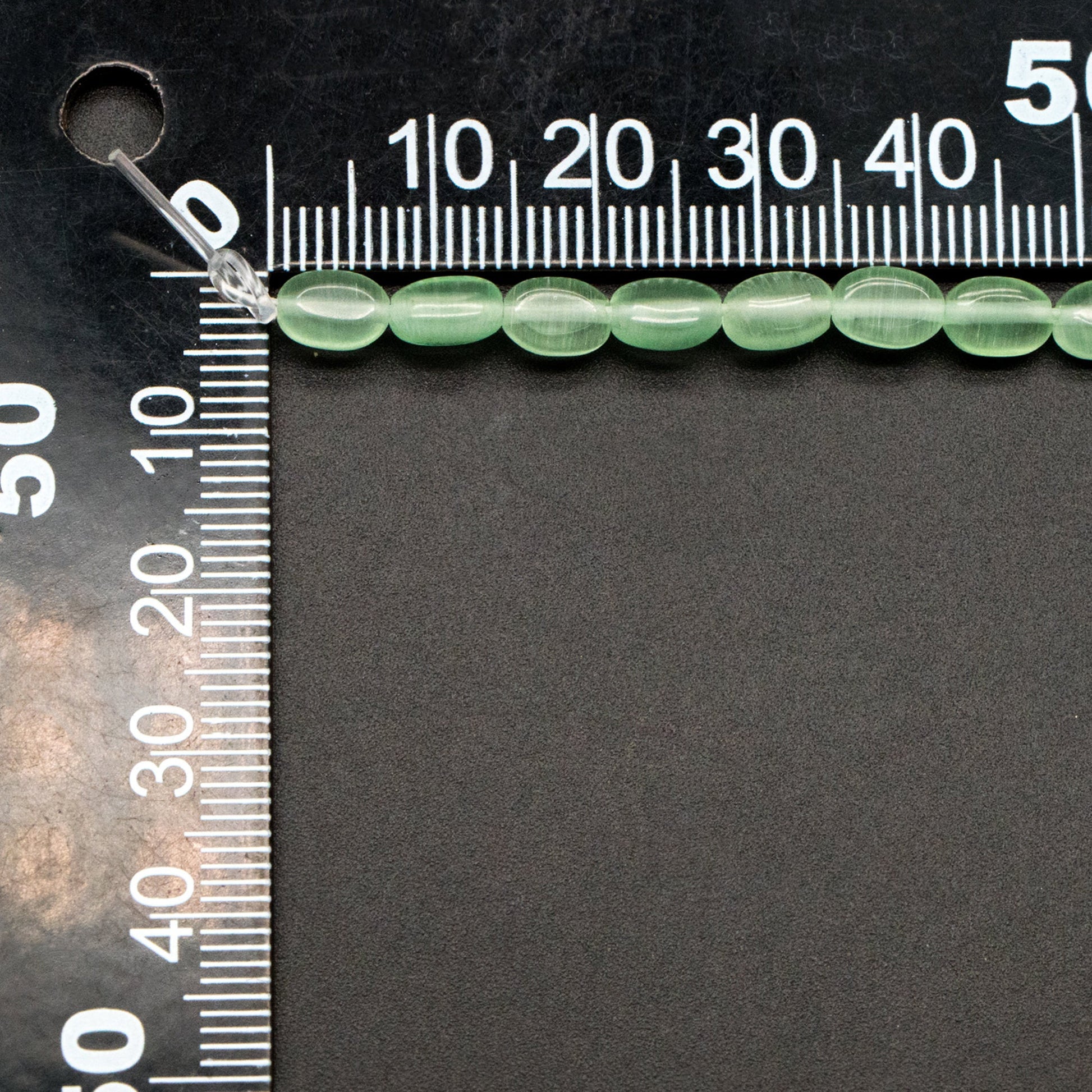 Cats Eye Beads Flat Oval 7x5mm, Full 14.5 inch strands (TR-077)