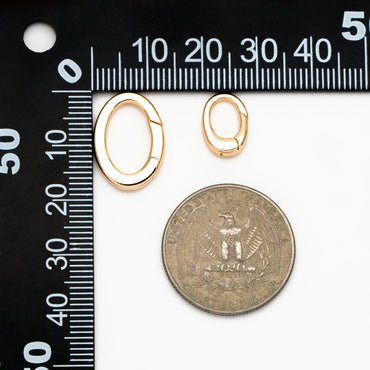 4pcs Gold Necklace Clasp, Oval Spring Gate Ring , Oval Gate Ring, Gold plated Brass Basic Supplies (GB-1831)