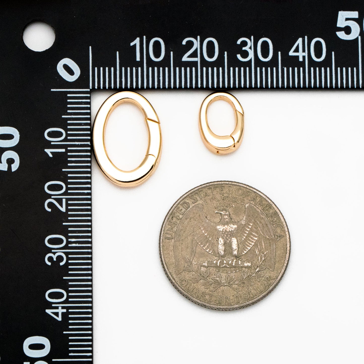 4pcs Gold Necklace Clasp, Oval Spring Gate Ring , Oval Gate Ring, Gold plated Brass Basic Supplies (GB-1831)