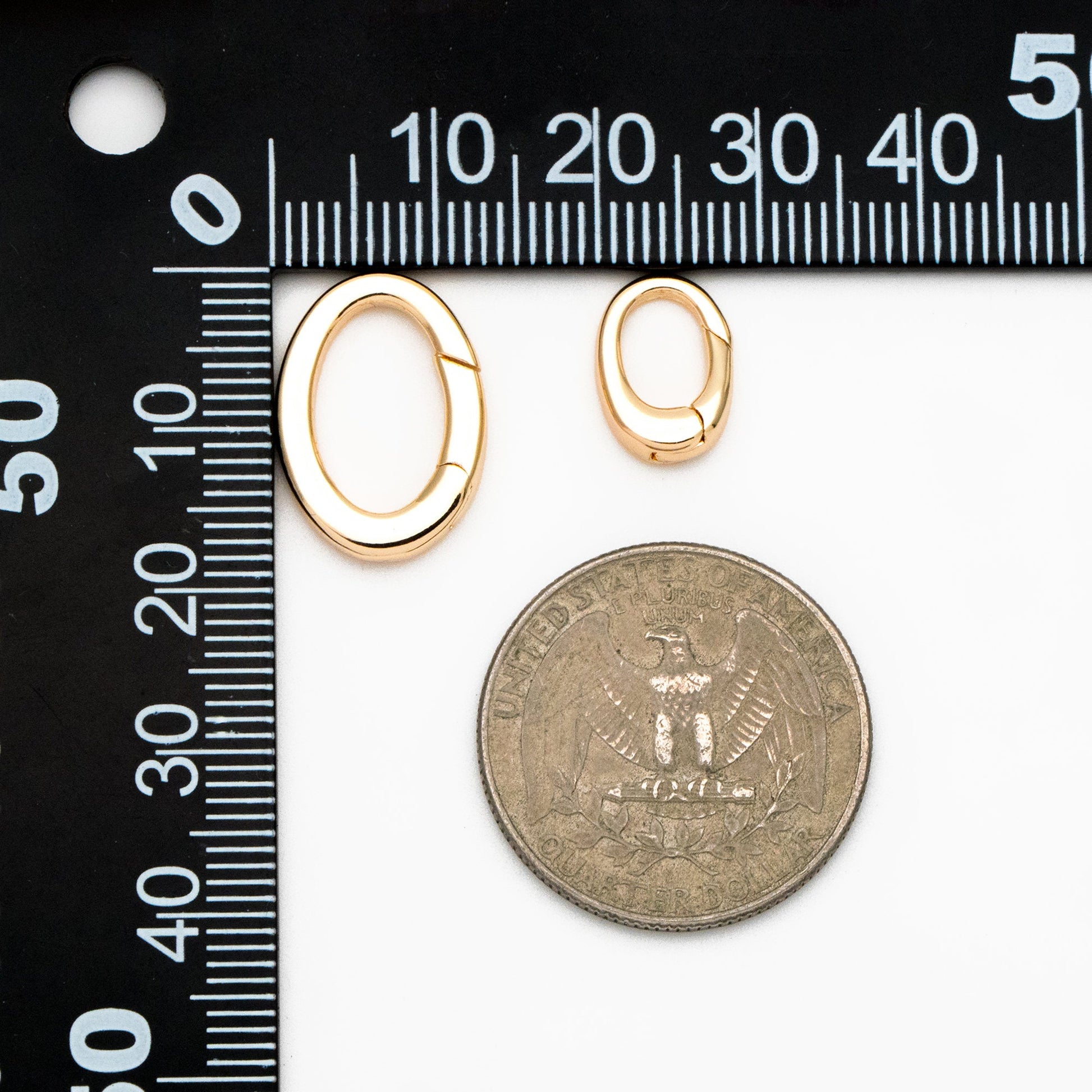 4pcs Gold Necklace Clasp, Oval Spring Gate Ring , Oval Gate Ring, Gold plated Brass Basic Supplies (GB-1831)