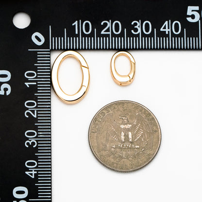 4pcs Gold Necklace Clasp, Oval Spring Gate Ring , Oval Gate Ring, Gold plated Brass Basic Supplies (GB-1831)