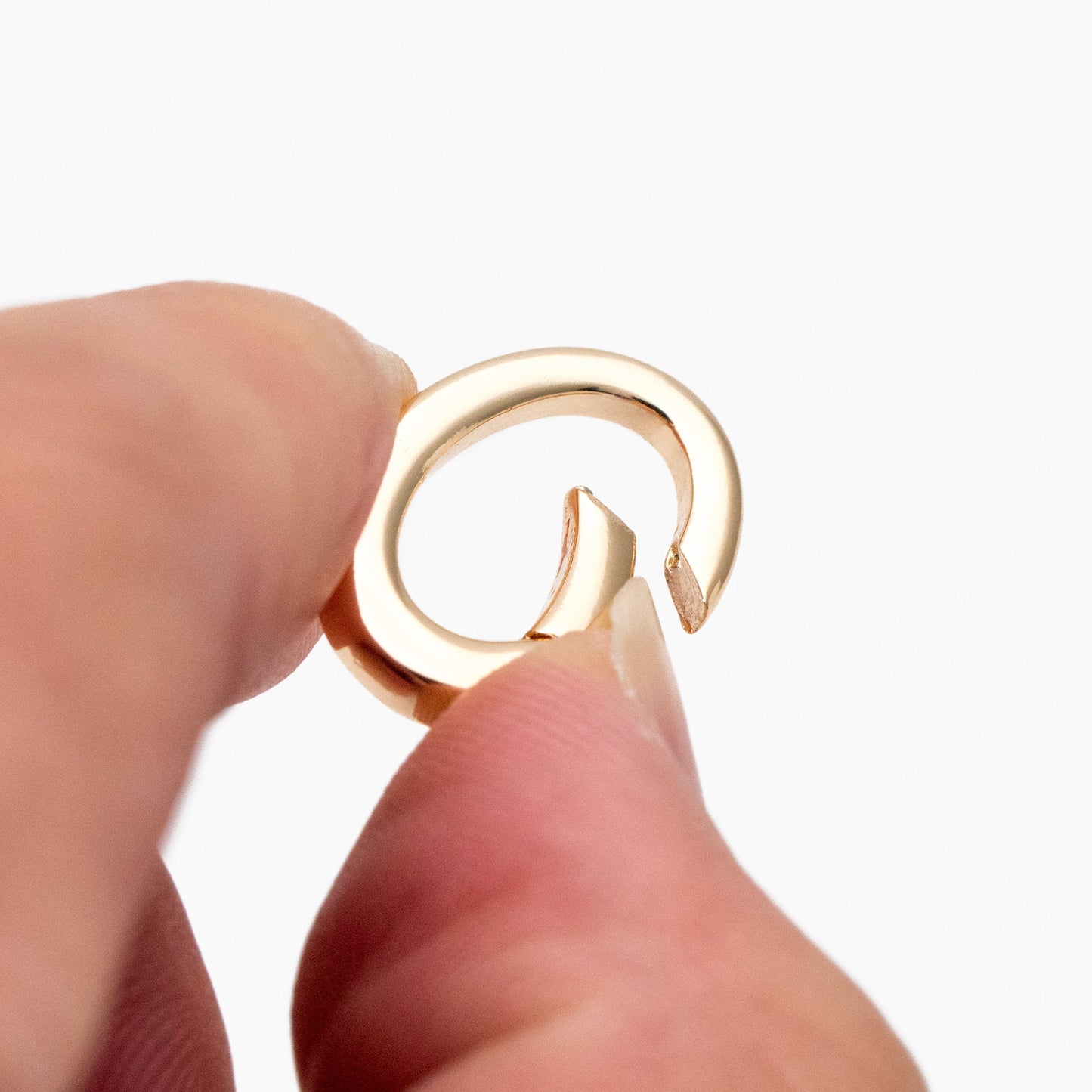 4pcs Gold Necklace Clasp, Oval Spring Gate Ring , Oval Gate Ring, Gold plated Brass Basic Supplies (GB-1831)