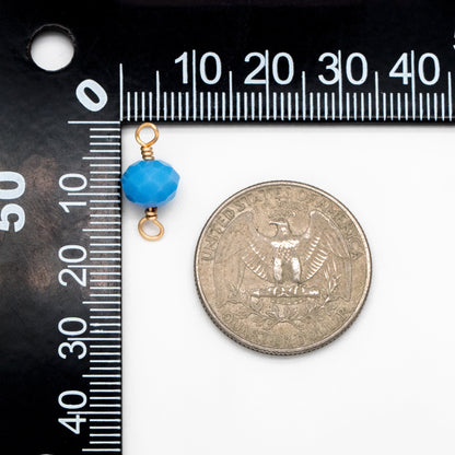 20pcs Crystal Rondelle Beaded Connectors, Glass Beads 8x6mm, 18K Gold Wire Charms, Diy Material Findings (GB-4133)