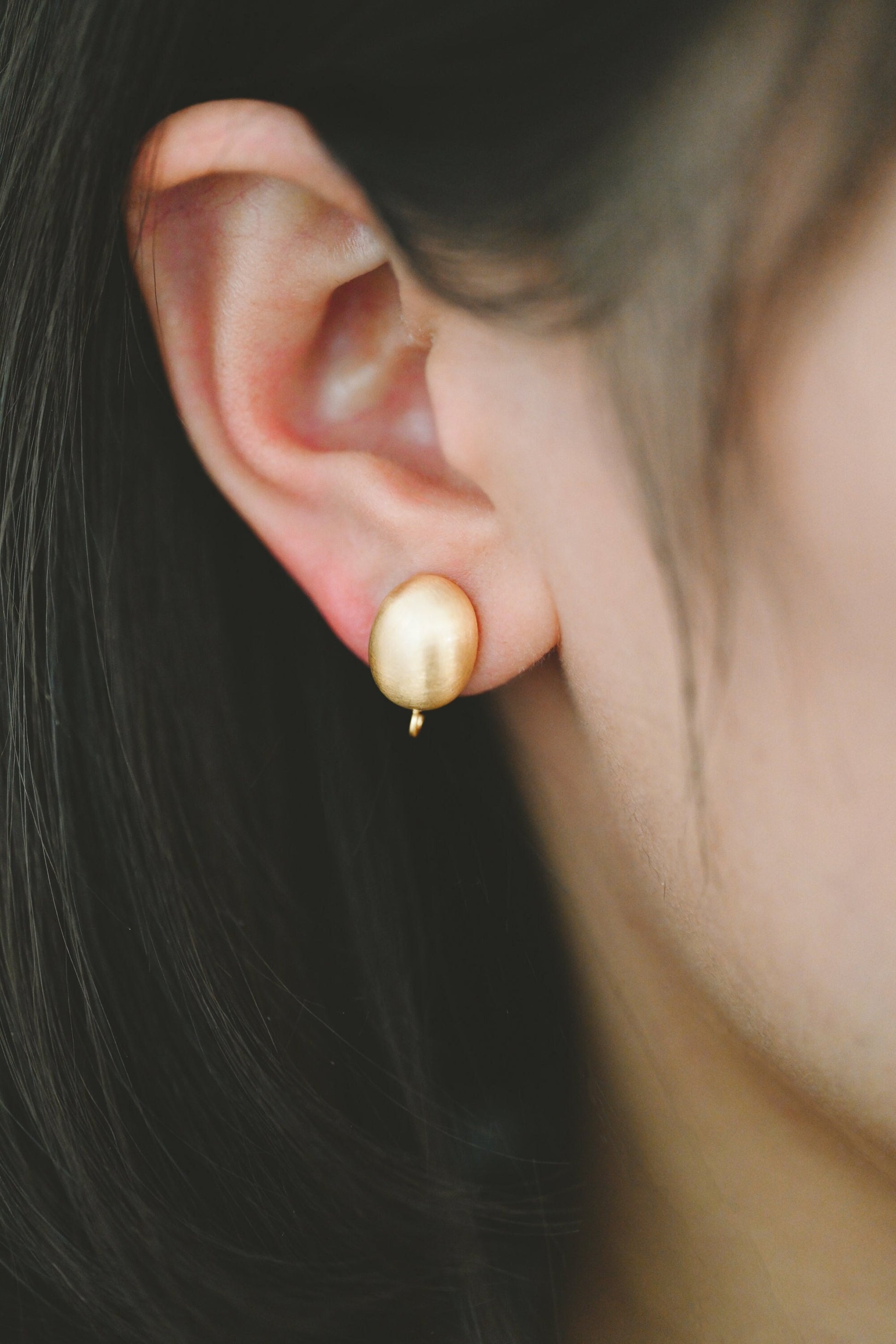 10pcs Gold Brushed Oval Ear Posts, Oval Stud Earrings, Jewelry Making, Diy Material, Jewelry Supplies (GB-3506)