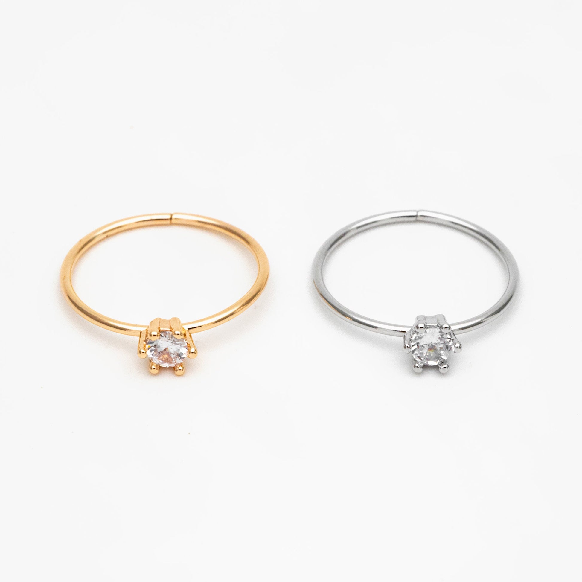 4pcs CZ Pave Gold/ Silver Minimalist Ring, Dainty Ring, Thin Ring, Weeding Ring (#GB-4169)