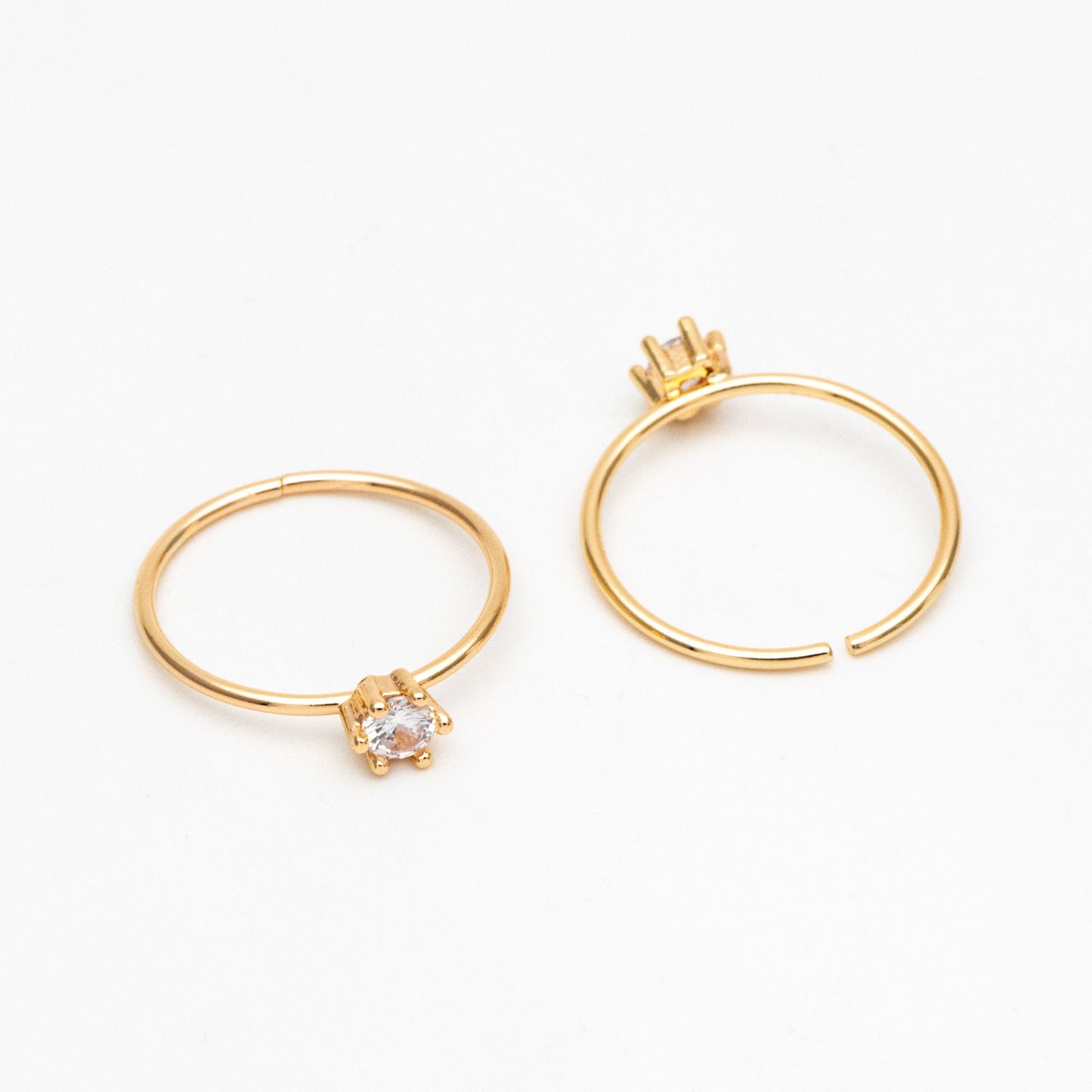 4pcs CZ Pave Gold/ Silver Minimalist Ring, Dainty Ring, Thin Ring, Weeding Ring (#GB-4169)