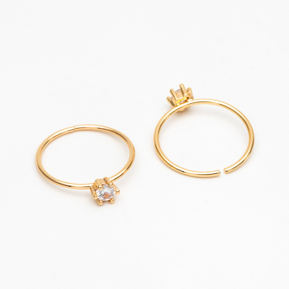 4pcs CZ Pave Gold/ Silver Minimalist Ring, Dainty Ring, Thin Ring, Weeding Ring (#JZ-014-A)