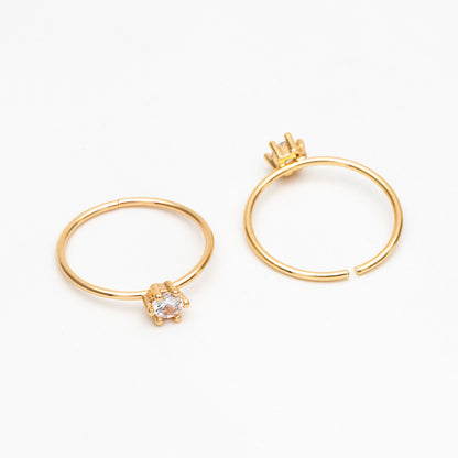 4pcs CZ Pave Gold/ Silver Minimalist Ring, Dainty Ring, Thin Ring, Weeding Ring (#JZ-014-A)