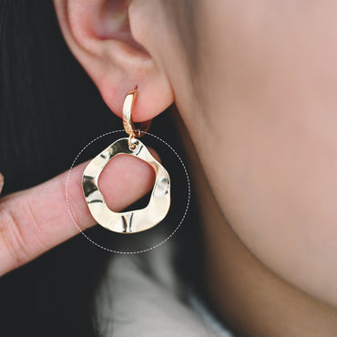 10pcs Hammered Disc Circle Charms 25/ 35mm, Polished Gold plated Brass Irregular Round Coin Pendants (GB-402)