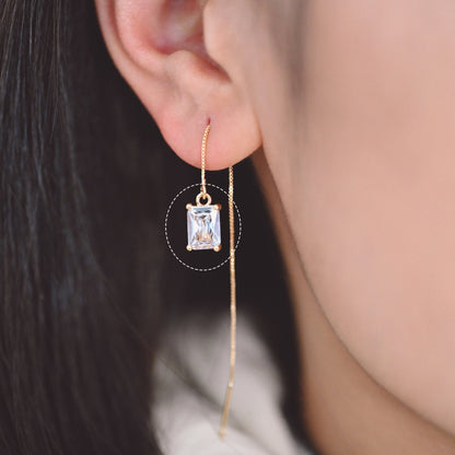 10pcs CZ Pave Gold Rectangle Charms 11x7mm, 18K Gold plated Brass Square Pendants (GB-1151-C)