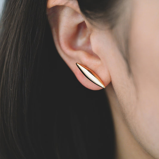 4pcs Gold Marquise Ear Posts, Horse Eye Stud Earrings, Jewelry Making, Diy Material, Jewelry Supplies (GB-3426)