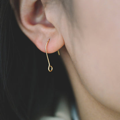 20pcs Gold/ Silver tone Ear Hooks 20/ 26/ 36mm, Gold/ Rhodium plated Brass Simple Earwires, DIY Earring Components Wholesale (GB-1253)