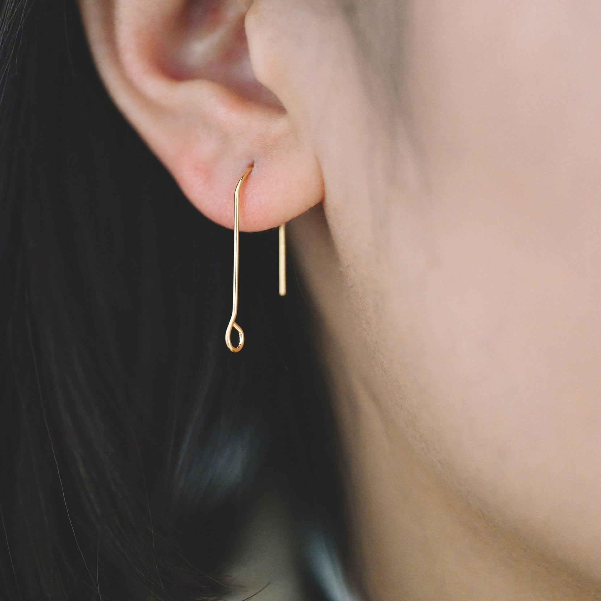 20pcs Gold/ Silver tone Ear Hooks 20/ 26/ 36mm, Gold/ Rhodium plated Brass Simple Earwires, DIY Earring Components Wholesale (GB-1253)