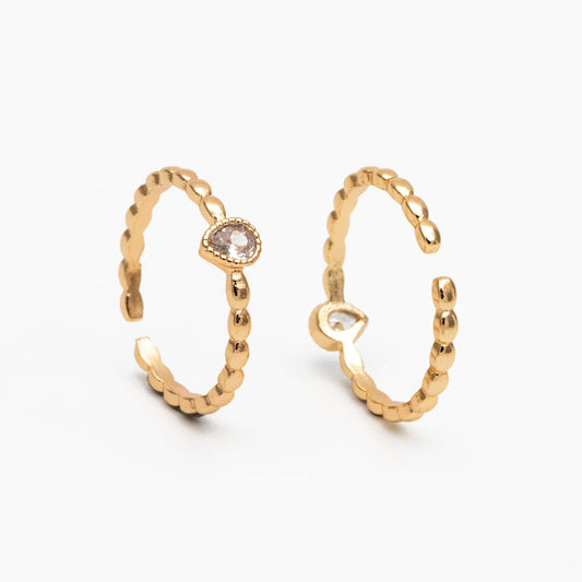 4pcs CZ Pave Gold/ Silver Teardrop Ring, Dainty Ring, Thin Ring, Everyday Ring (#GB-4171)
