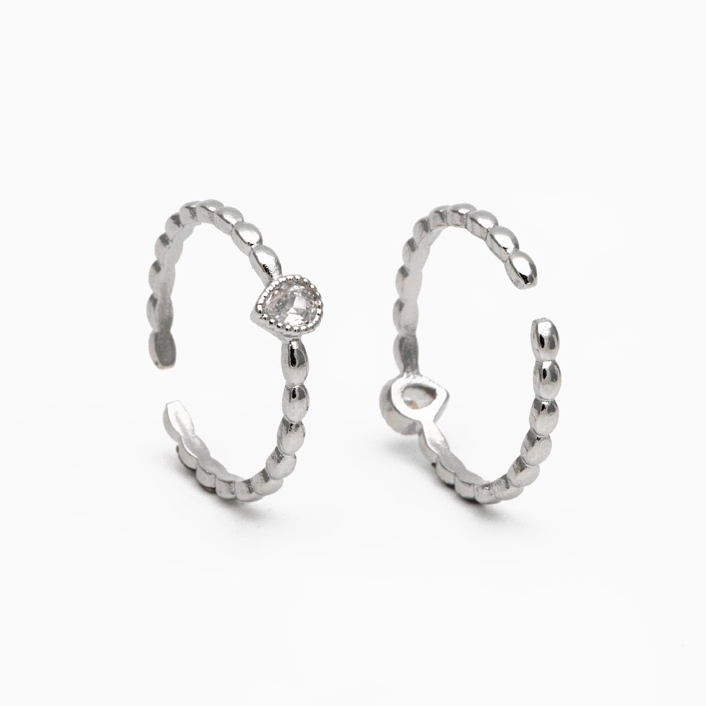 4pcs CZ Pave Gold/ Silver Teardrop Ring, Dainty Ring, Thin Ring, Everyday Ring (#GB-4171)