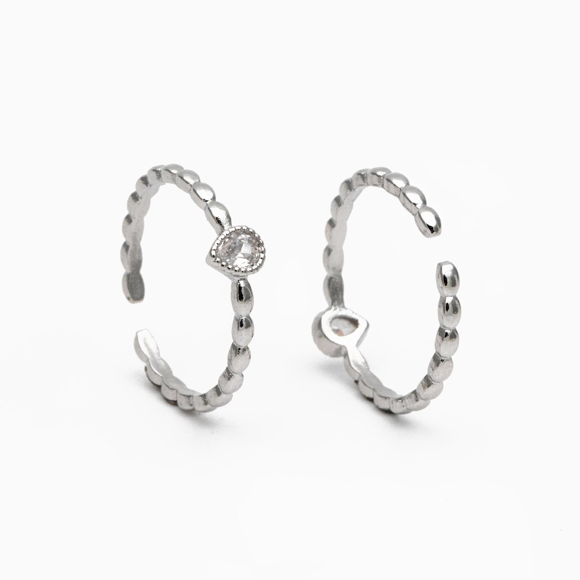 4pcs CZ Pave Gold/ Silver Teardrop Ring, Dainty Ring, Thin Ring, Everyday Ring (#GB-4171)