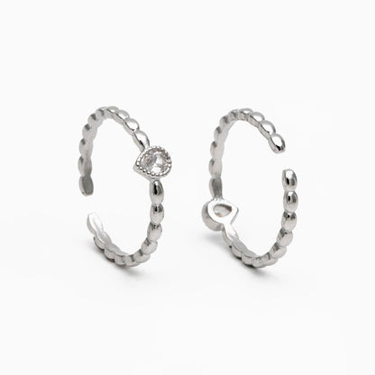 4pcs CZ Pave Gold/ Silver Teardrop Ring, Dainty Ring, Thin Ring, Everyday Ring (#GB-4171)