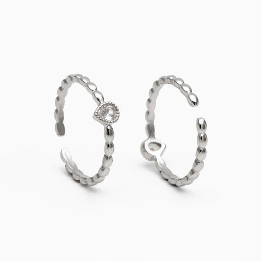 4pcs CZ Pave Gold/ Silver Teardrop Ring, Dainty Ring, Thin Ring, Everyday Ring (#JZ-022-B)