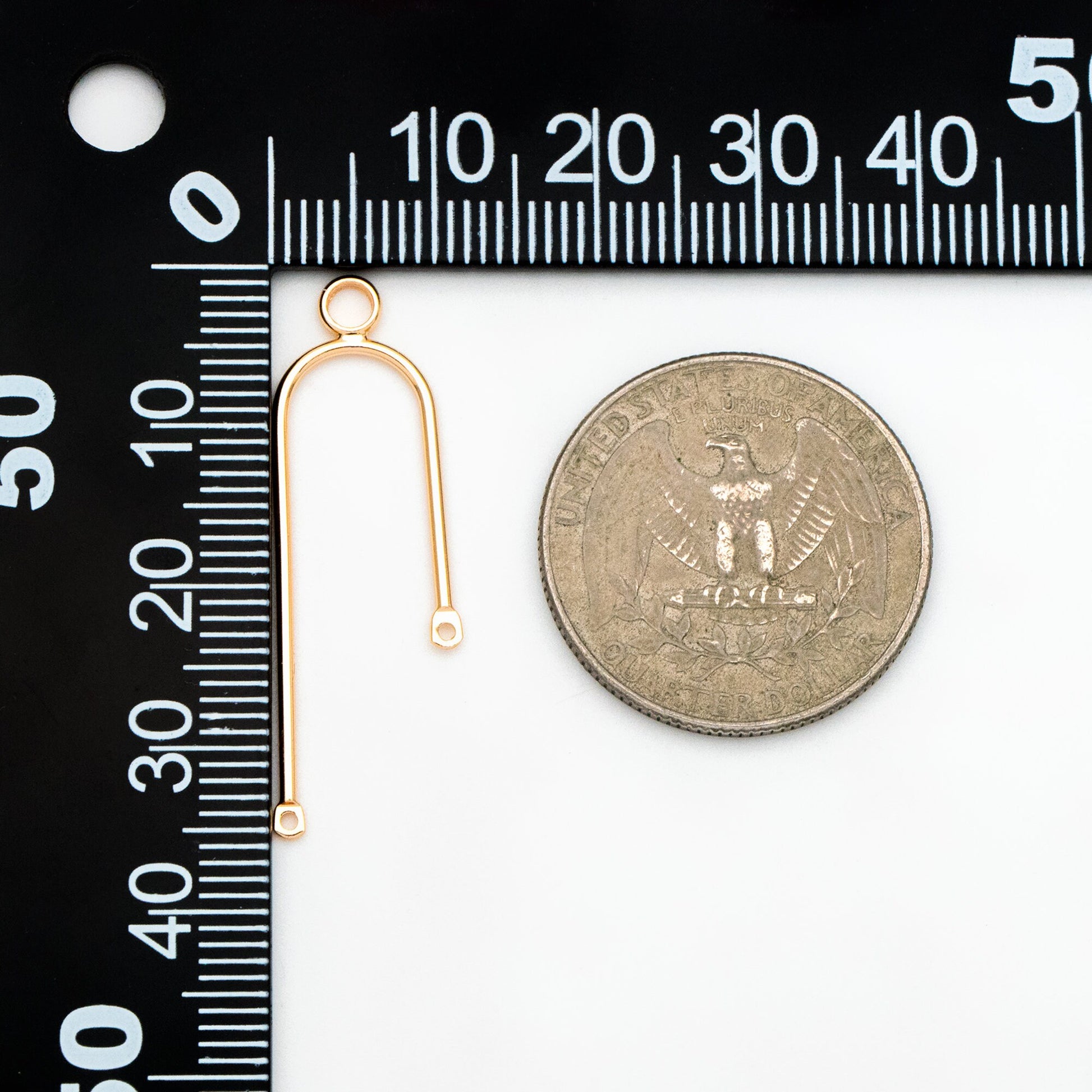 10pcs Gold/ Silver U-Shaped Charm Connectors, Real Gold/ Rhodium plated Brass, U-shaped Curved Bar Stick Pendants (GB-4179)